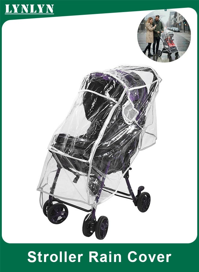 LYNLYN Universal Stroller Rain Cover, Waterproof and Windproof Baby Stroller Weather Shield with EVA Half-Open Window, Breathable, Dust and Snow Protection, Travel Accessories - Image 1